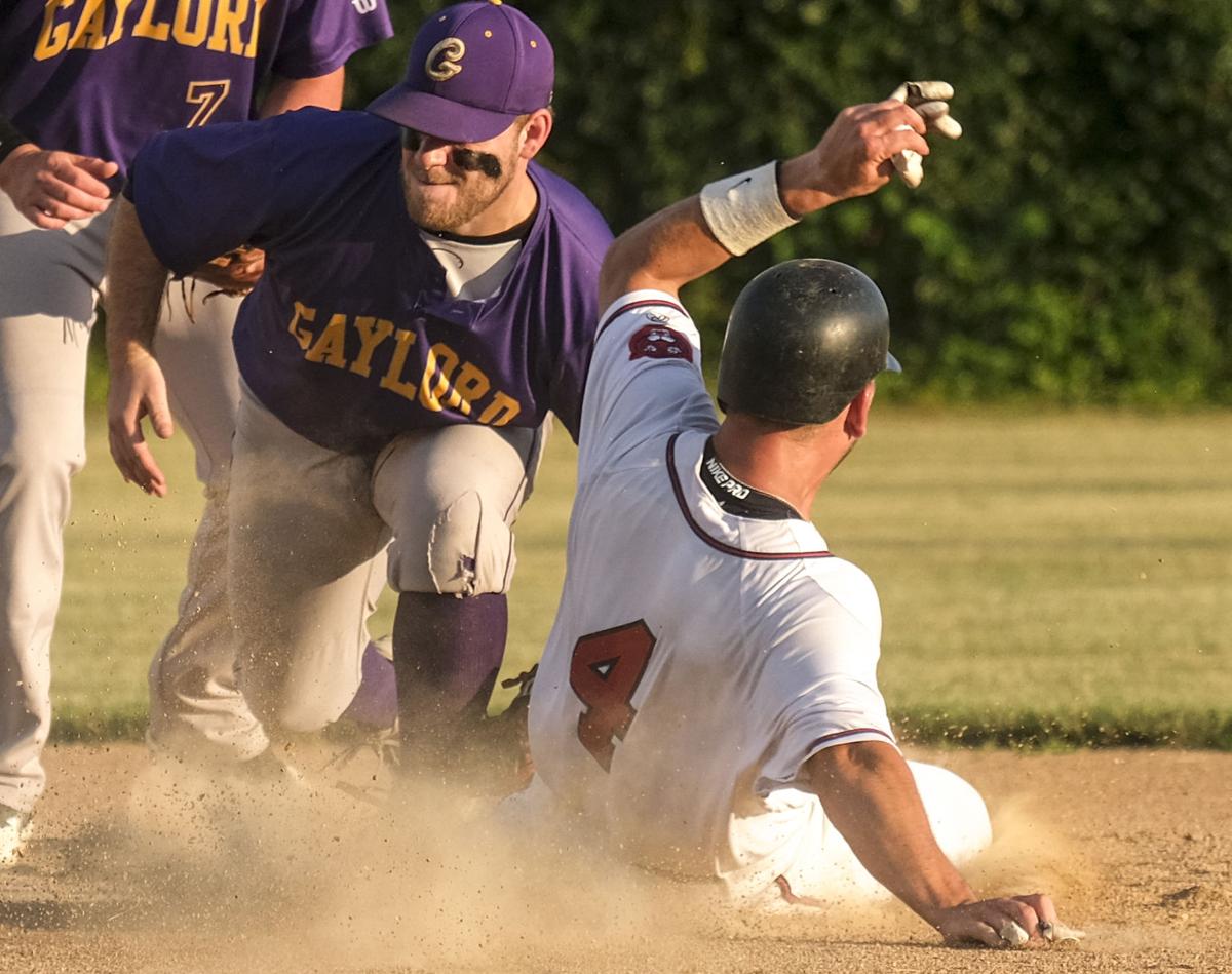 Derek Dahlke sliding into second base