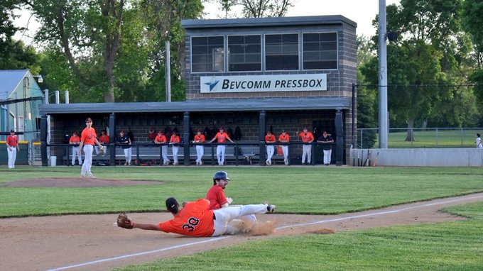 Tyler O'Brien slides into third at New Prague